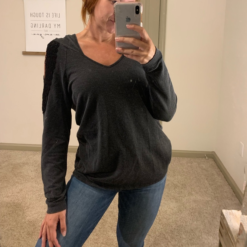 Black And Gray Hooded Sweatshirt